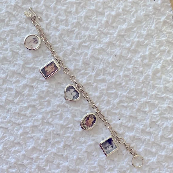 NWOT Premier Designs “Picture Perfect” Silver Photo-charm bracelet 7” - Picture 4 of 7